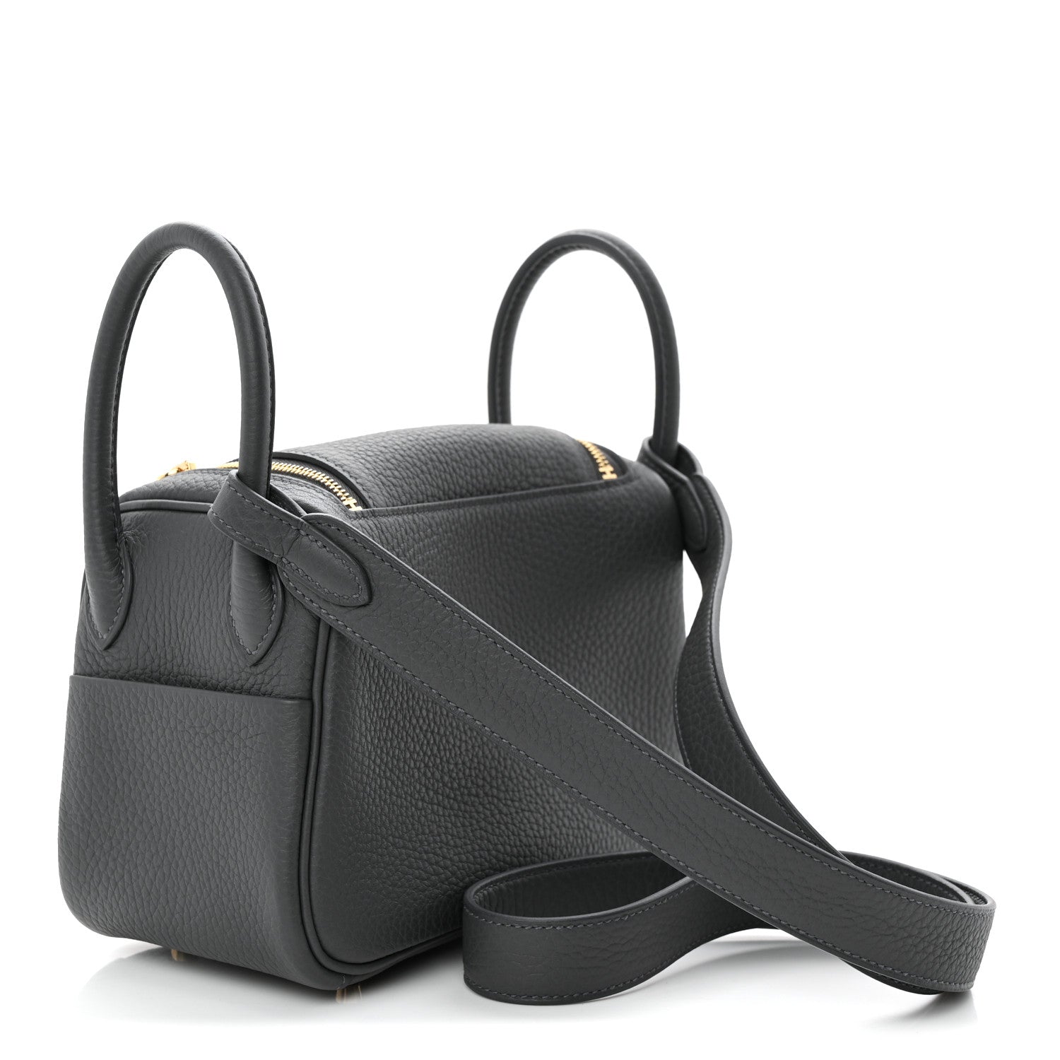 Hermes Taurillon Clemence Mini Lindy 20 Gris Misty 3 of 10
