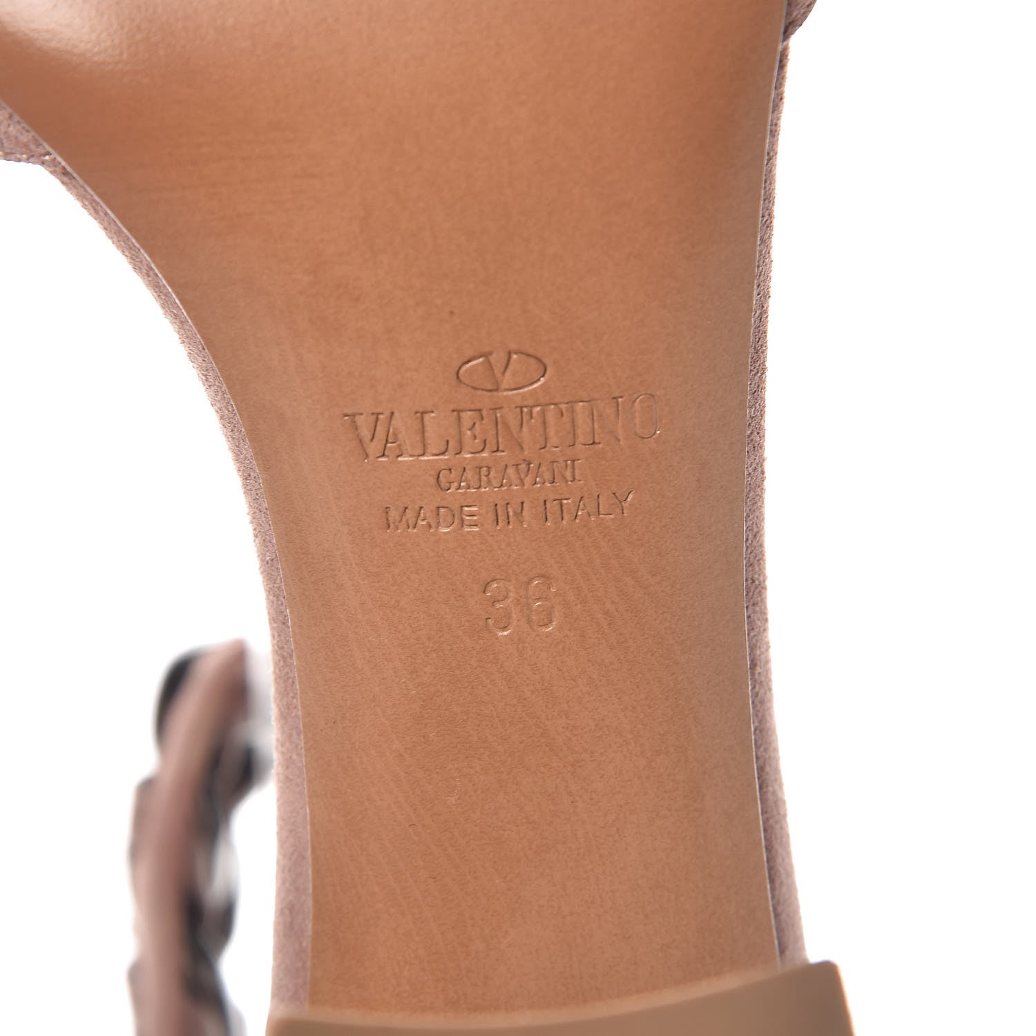 Valentino Garavani Suede Chain Ankle Strap 90mm Sandals 36 Poudre 8 of 10