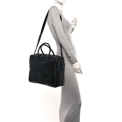 Bottega Veneta Calfskin Maxi Intrecciato Arco Briefcase Black 2 of 9