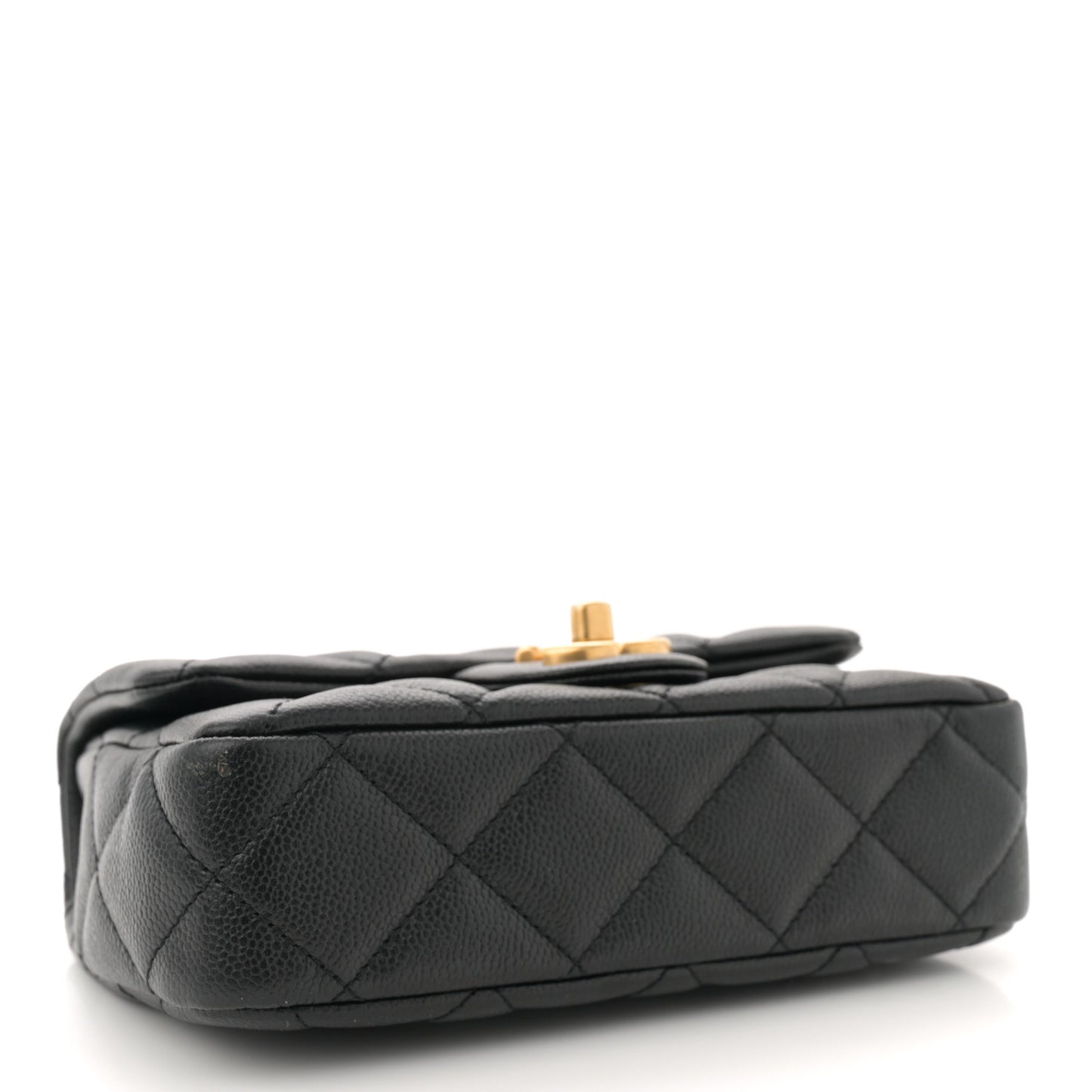 Caviar Quilted Mini Sweetheart Rectangular Flap Black