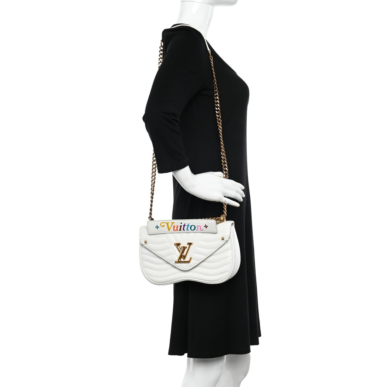 Louis Vuitton Calfskin New Wave Chain PM White 2 of 12
