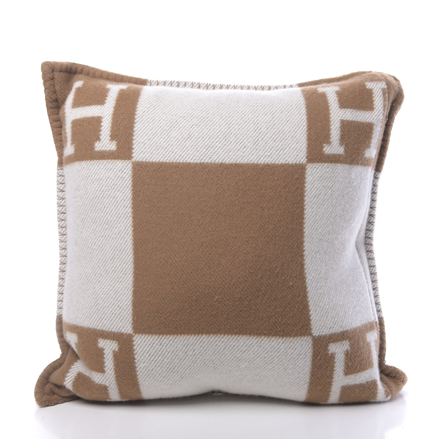Wool Cashmere Avalon Pillow PM Ecru Camel