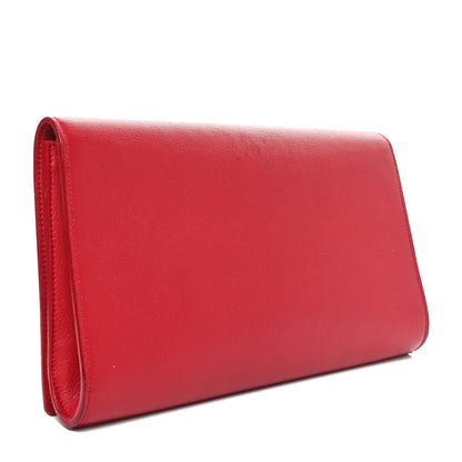 Saint Laurent Calfskin Monogram Large Belle De Jour Clutch Red 3 of 9