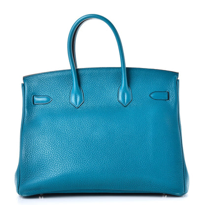 Hermes Taurillon Clemence Birkin 35 Bleu Izmir 5 of 42