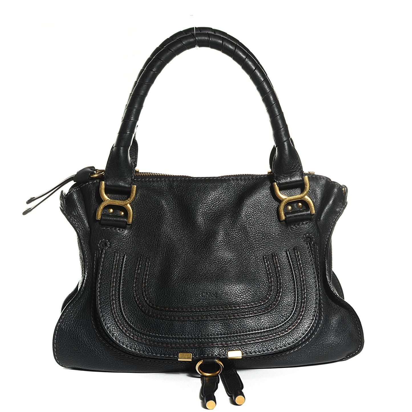 Calfskin Medium Marcie Satchel Black