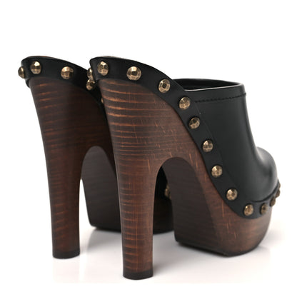 Saint Laurent Smooth Calfskin Camoy Clogs 37.5 Black 5 of 10