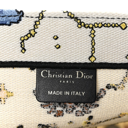 Christian Dior CHRISTIAN DIOR Canvas Embroidered Large Pixel Zodiac Book Tote Latte Multicolor 6 of 11