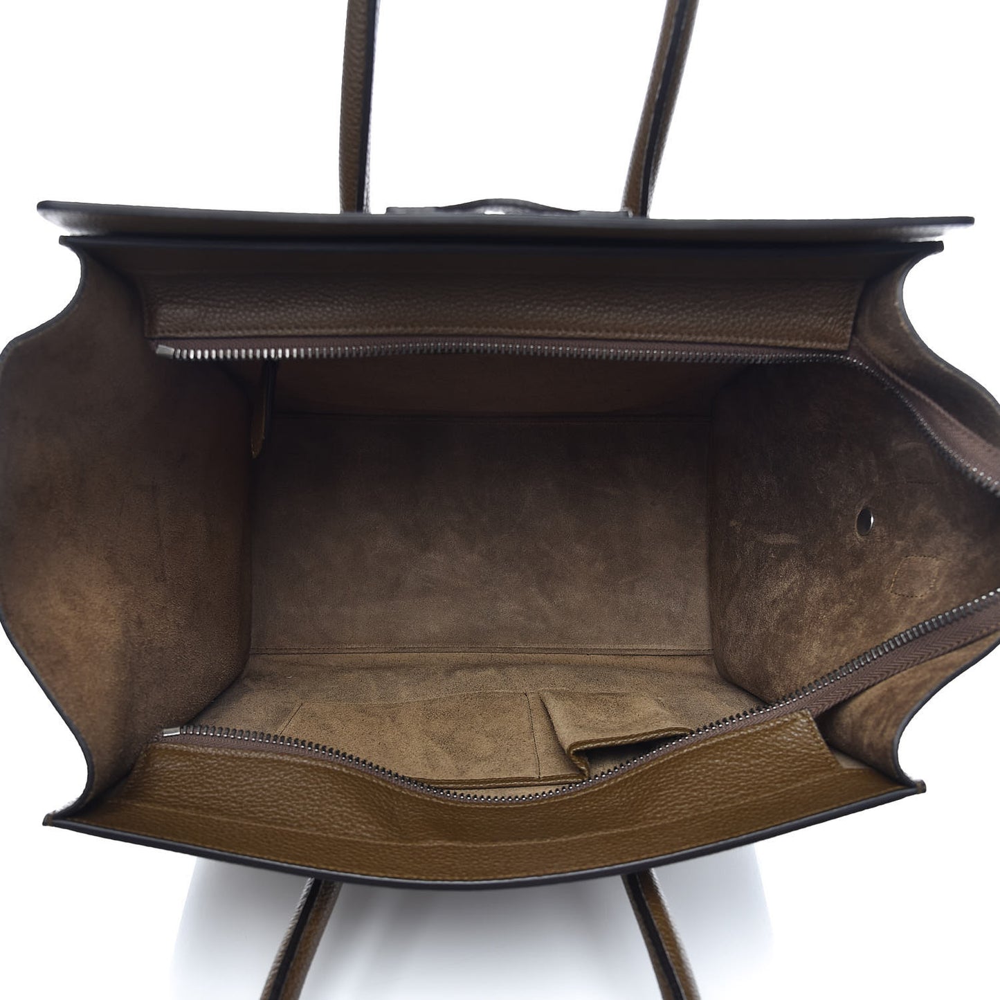 Drummed Calfskin Mini Luggage Moss Green