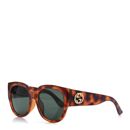Gucci Acetate Square Frame Sunglasses GG0142SA Tortoise 1 of 8