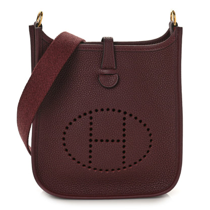 Hermes Taurillon Clemence Evelyne TPM Rouge Sellier 1 of 9