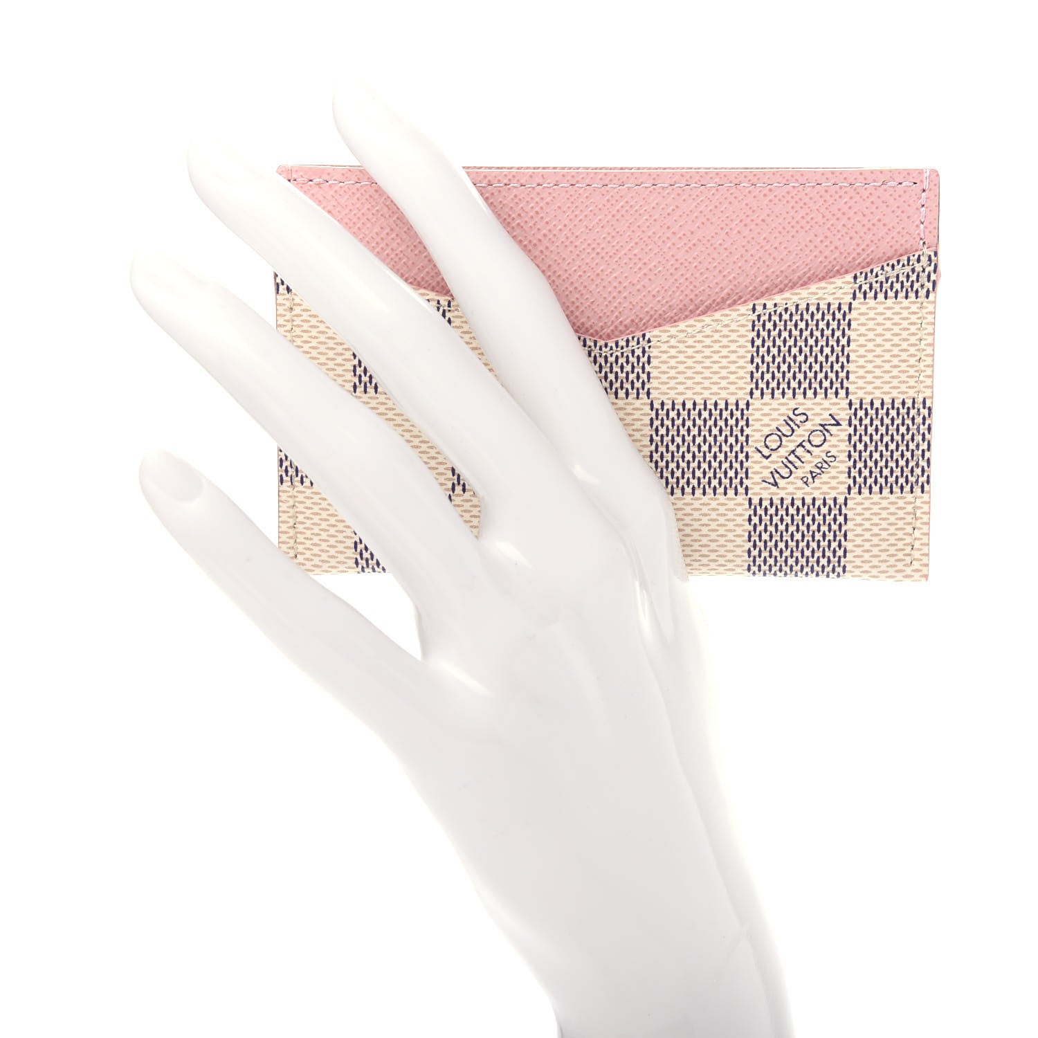 Louis Vuitton Damier Azur Daily Card Holder Rose Ballerine 2 of 8