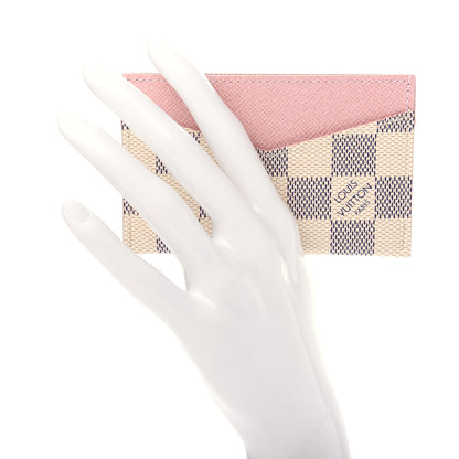 Louis Vuitton Damier Azur Daily Card Holder Rose Ballerine 2 of 8