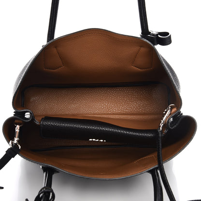 Prada Vitello Daino Small Double Tote Black Cuoio 6 of 11
