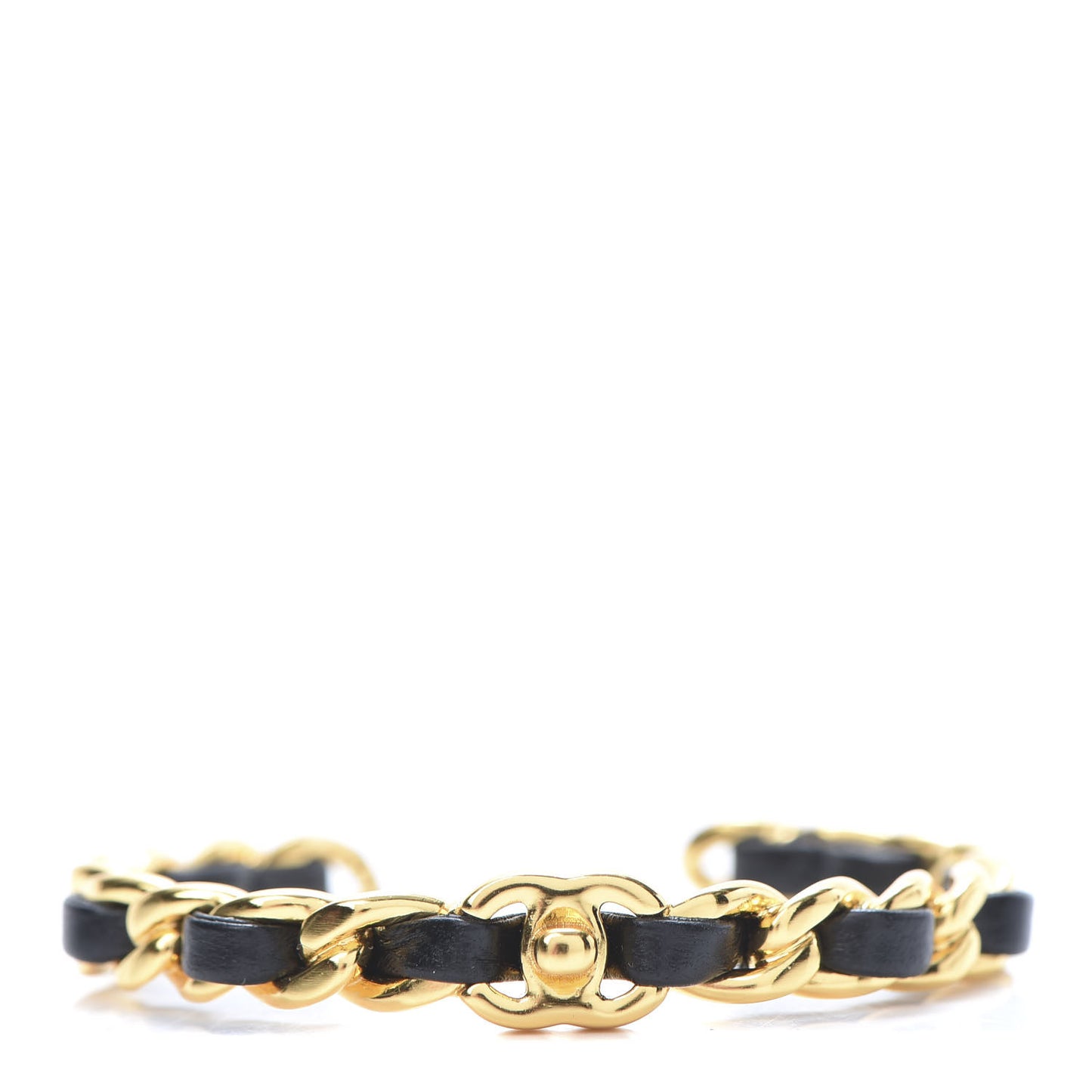 Lambskin More Is More Cuff Bracelet Black Gold