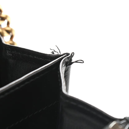 Gucci Calfskin Matelasse GG Marmont Chain Wallet Black 9 of 11