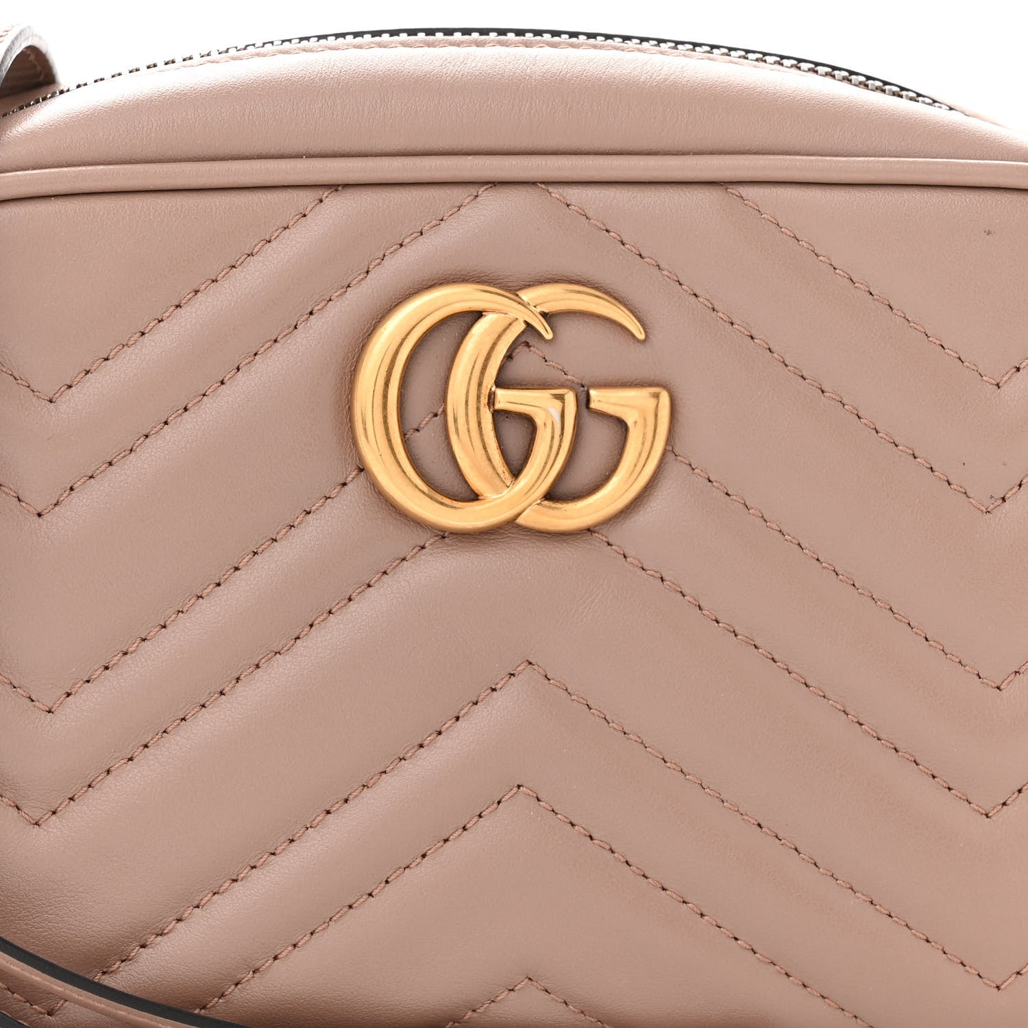 Gucci Calfskin Matelasse Mini GG Marmont Chain Shoulder Bag Porcelain Rose 8 of 14