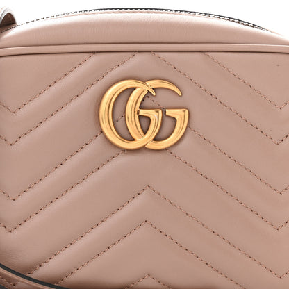 Gucci Calfskin Matelasse Mini GG Marmont Chain Shoulder Bag Porcelain Rose 8 of 14