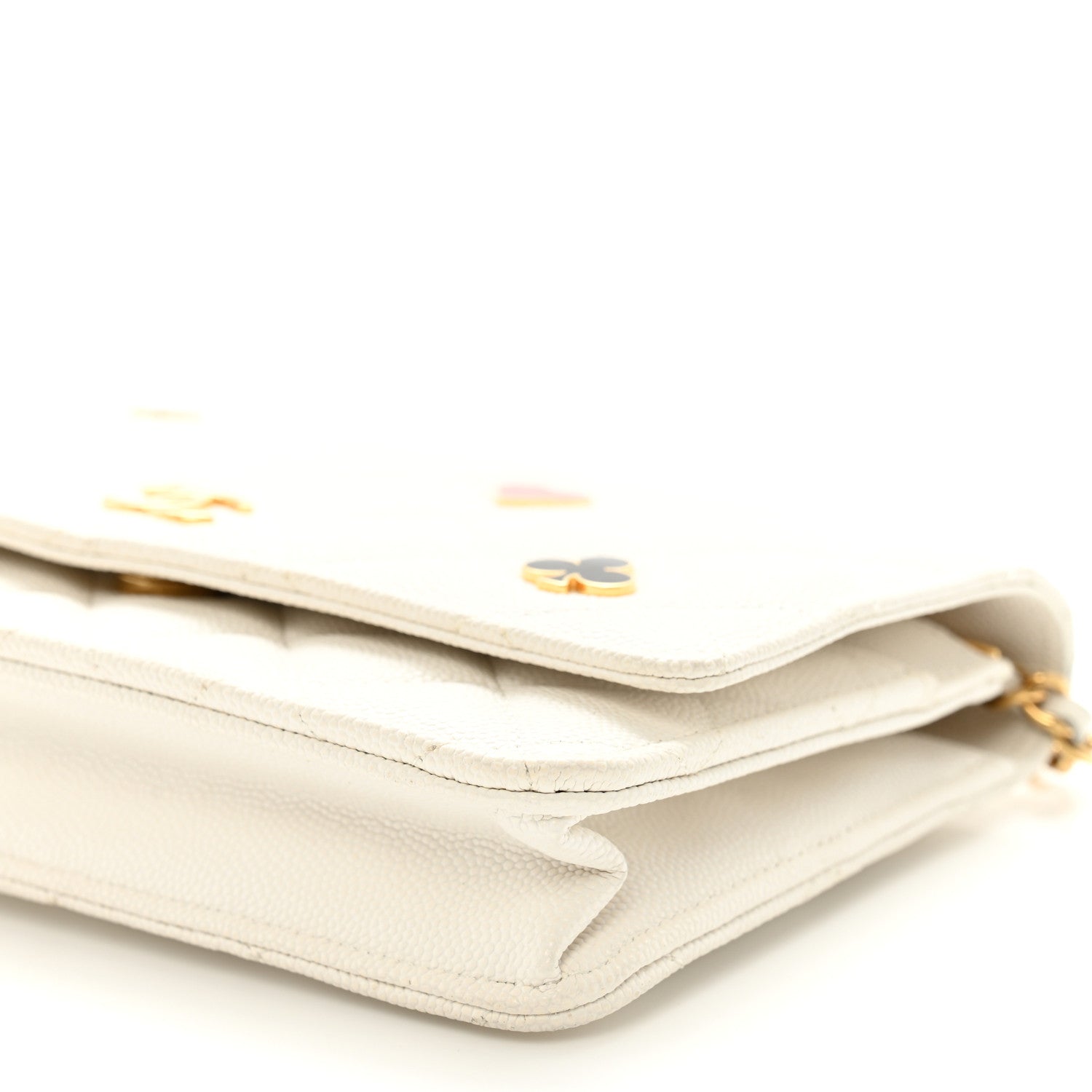 Chanel Caviar Quilted Enamel Coco Casino Wallet On Chain WOC White 11 of 11