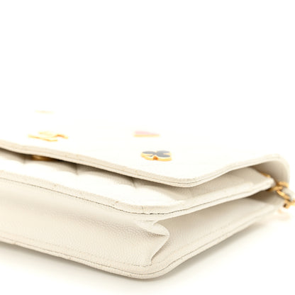 Chanel Caviar Quilted Enamel Coco Casino Wallet On Chain WOC White 11 of 11