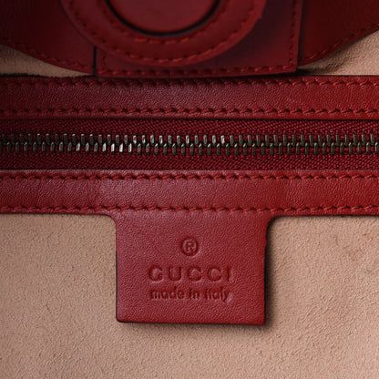 Gucci Calfskin Matelasse Medium GG Marmont Shoulder Tote Bag Hibiscus Red 7 of 14