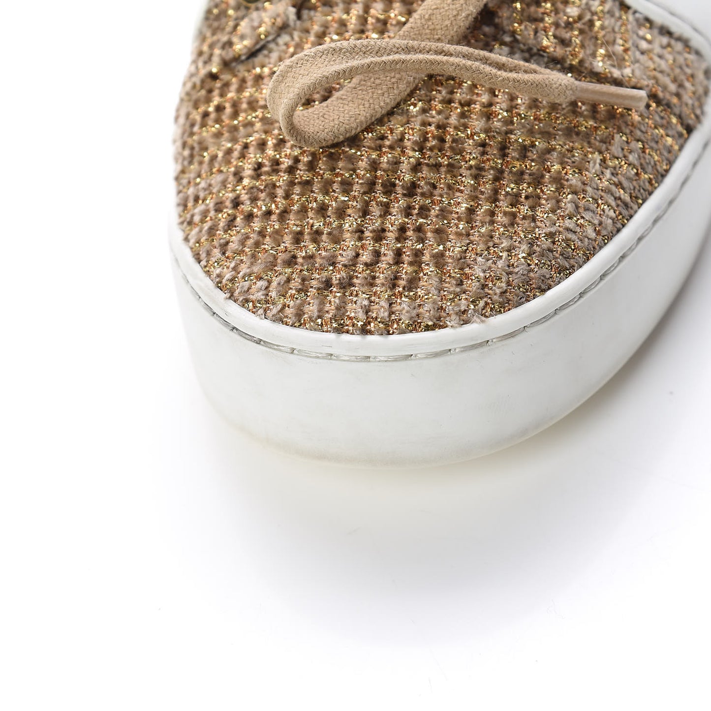 Fantasy Tweed Sneakers 39.5 Beige Gold