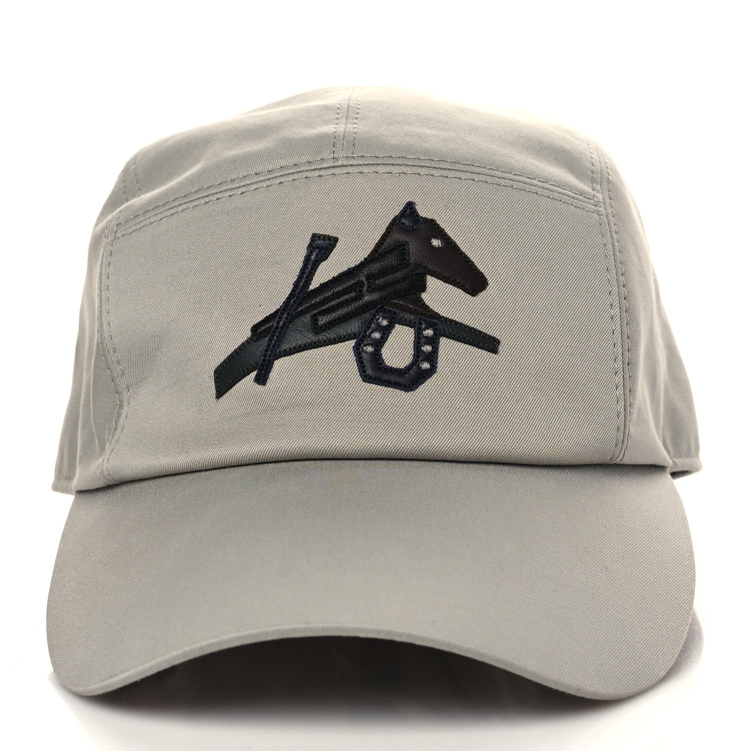 Hermes Stretch Cotton Lambskin Nevada Puzzle Equestre Hat 57 Pierre 2 of 8