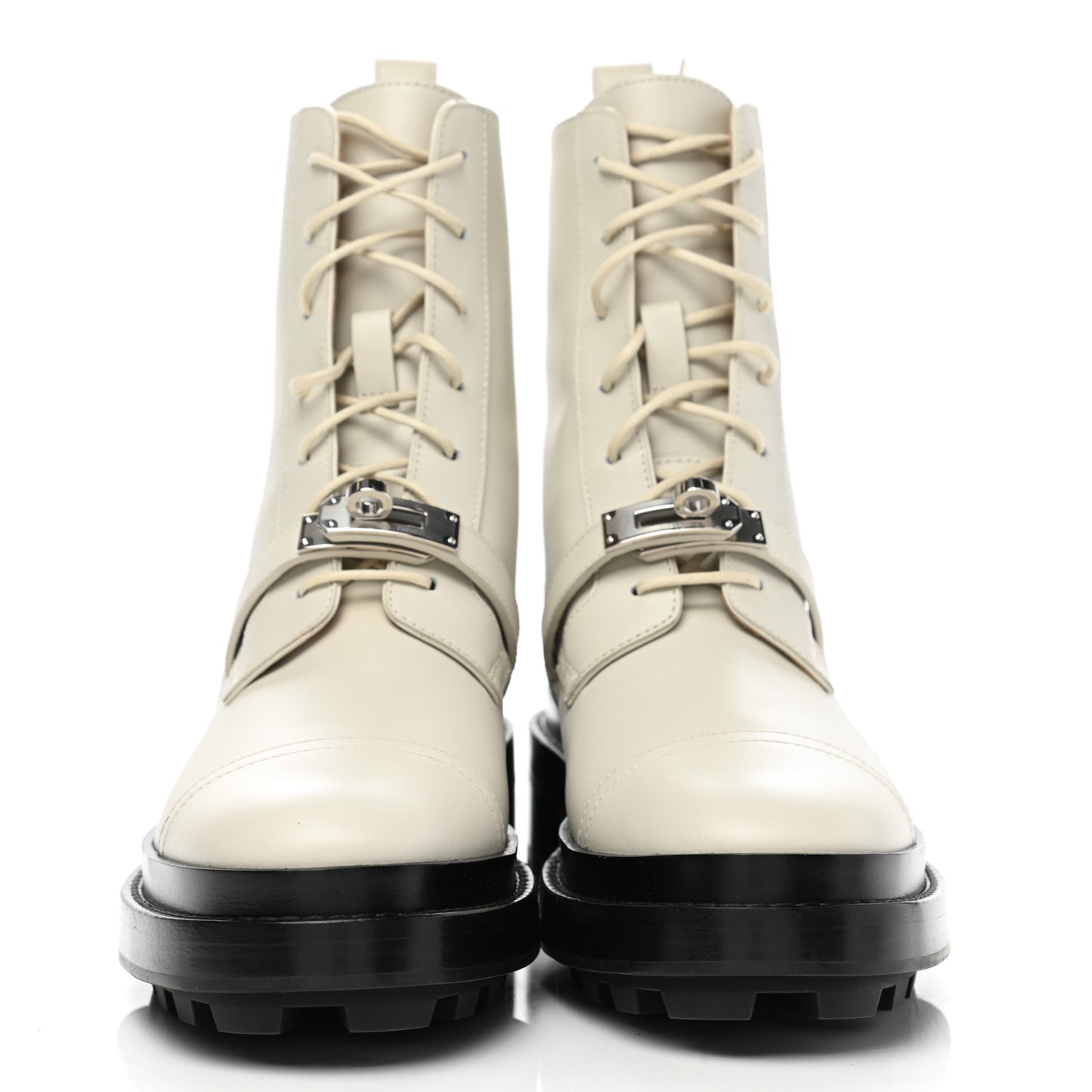 Glossed Calfskin Funk Ankle Boots 37 Beige Glaise