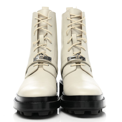 Hermes Glossed Calfskin Funk Ankle Boots 37 Beige Glaise 2 of 9