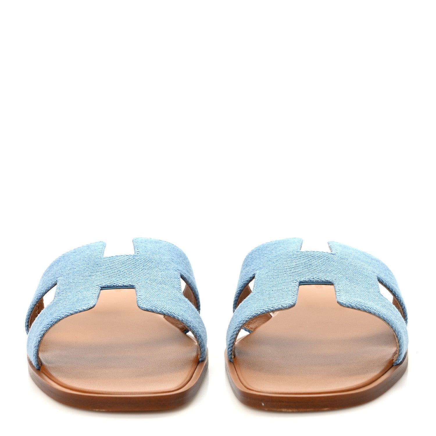 Hermes Denim Canvas Oran Sandals 39 Bleu Clair 2 of 9