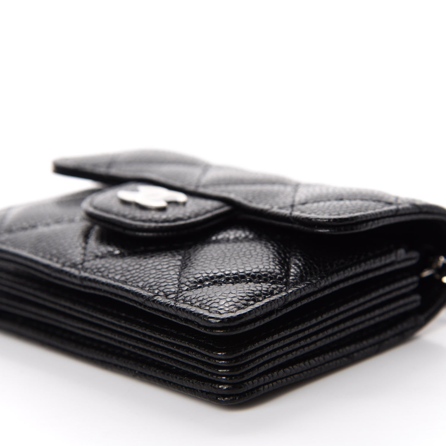 Chanel Caviar Quilted Flap Card Holder On Chain Black 7 of 12