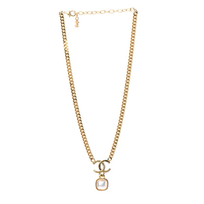 Chanel Metal Pearl Natural Stones CC Necklace Gold 3 of 5