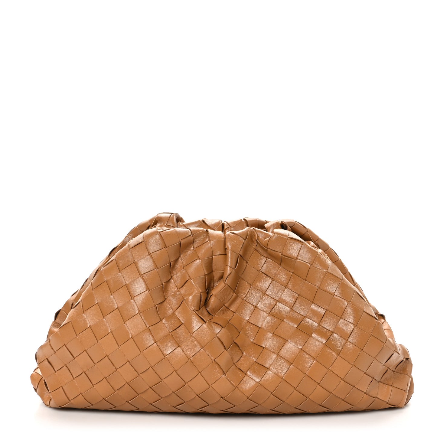 Nappa Maxi Intrecciato The Pouch Oversized Clutch Caramel