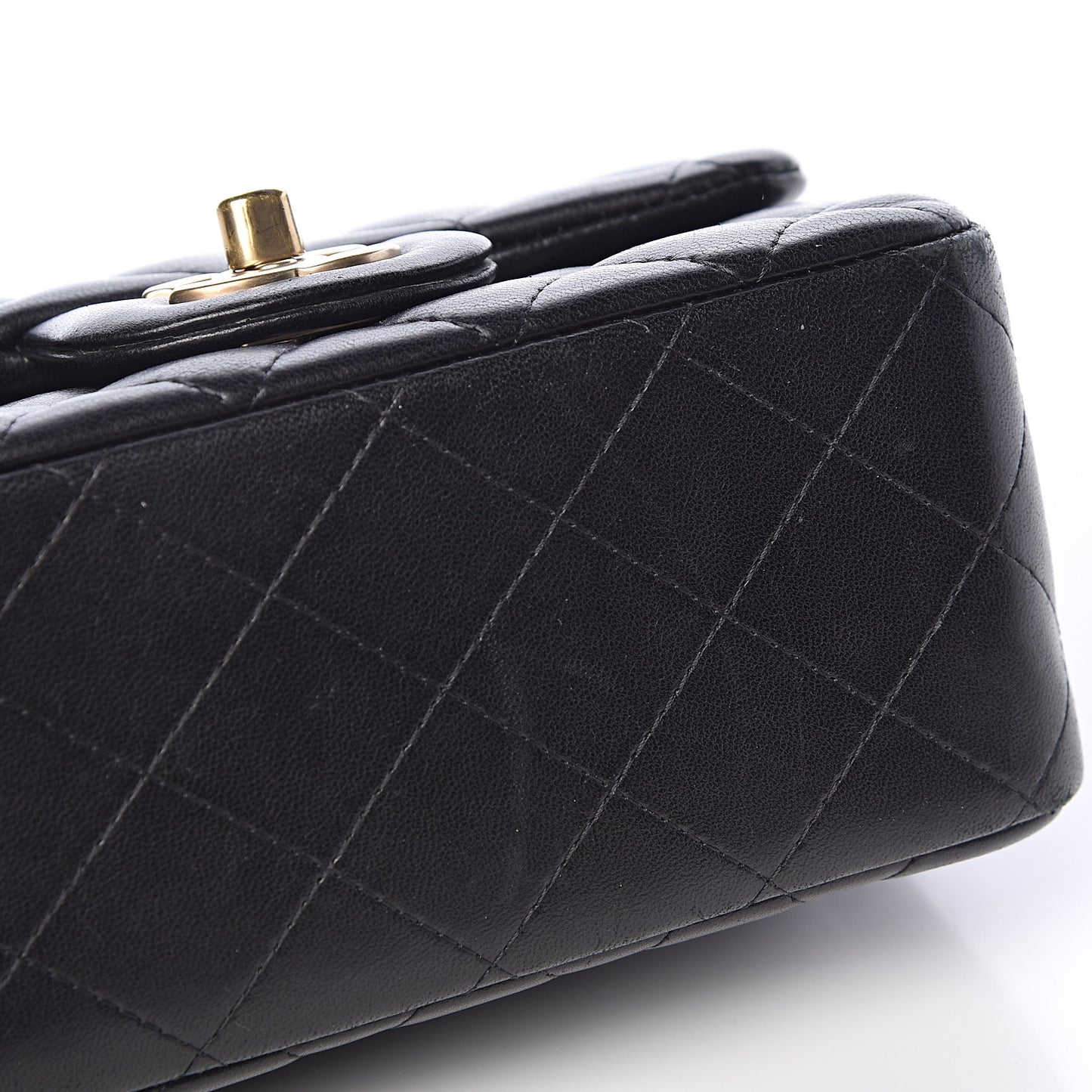 Lambskin Quilted Mini Square Flap Black
