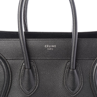Celine Drummed Calfskin Micro Luggage Black 8 of 8