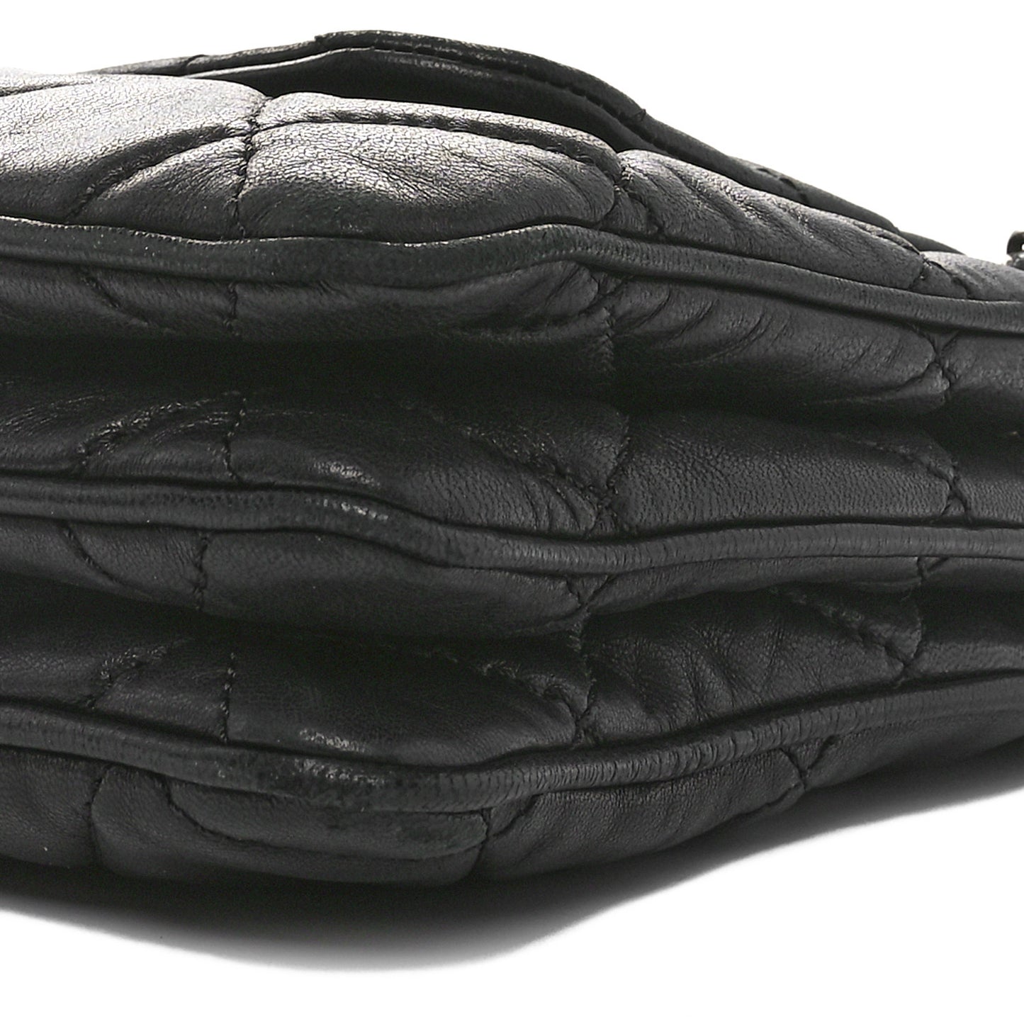 Lambskin Quilted Chanel 3 Accordion Flap Bag Black