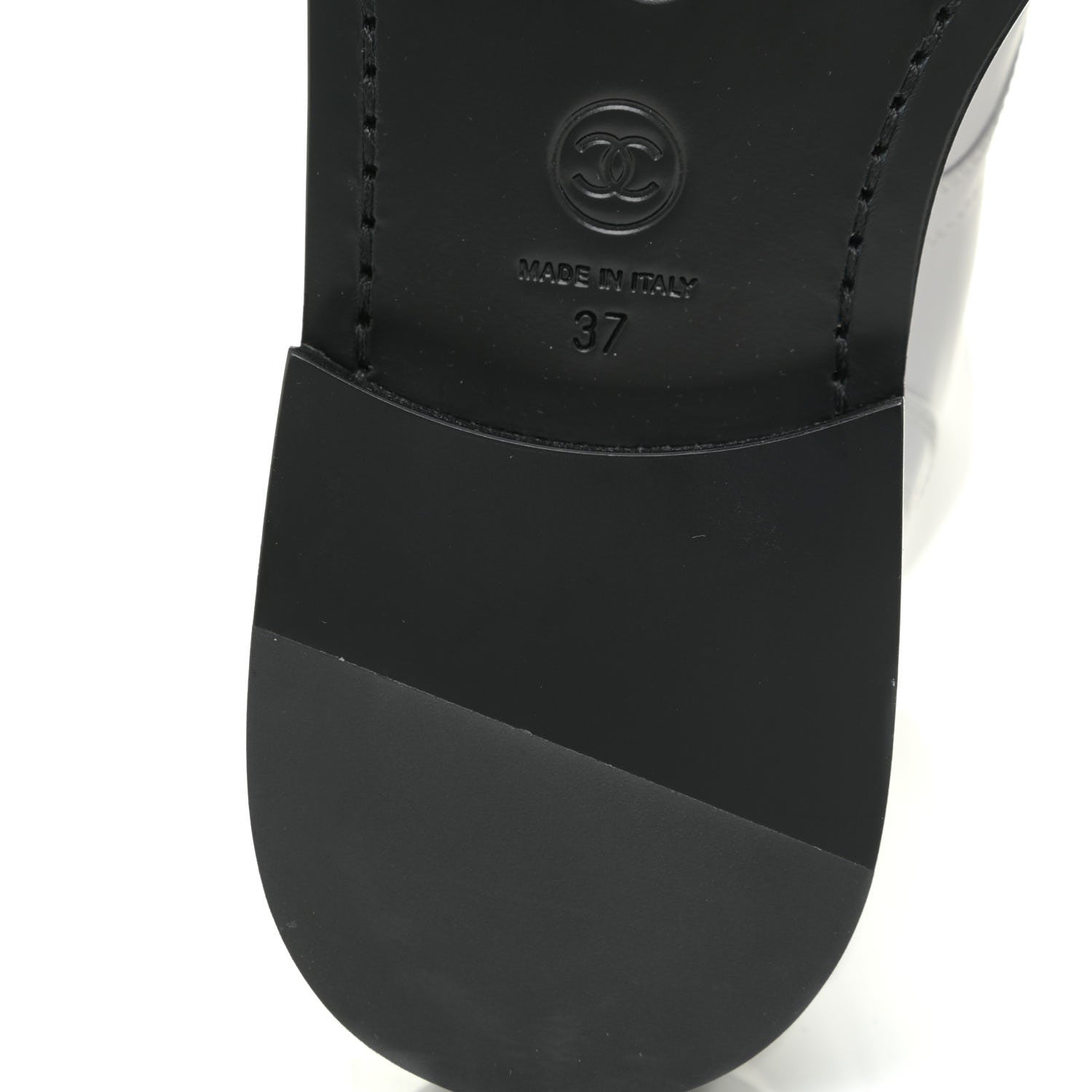 Chanel Calfskin Lace Up Logo Mid Calf Combat Boots 37 White Black 9 of 13