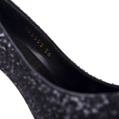 Saint Laurent Glitter Opyum 100 Pumps 36 Black 9 of 10