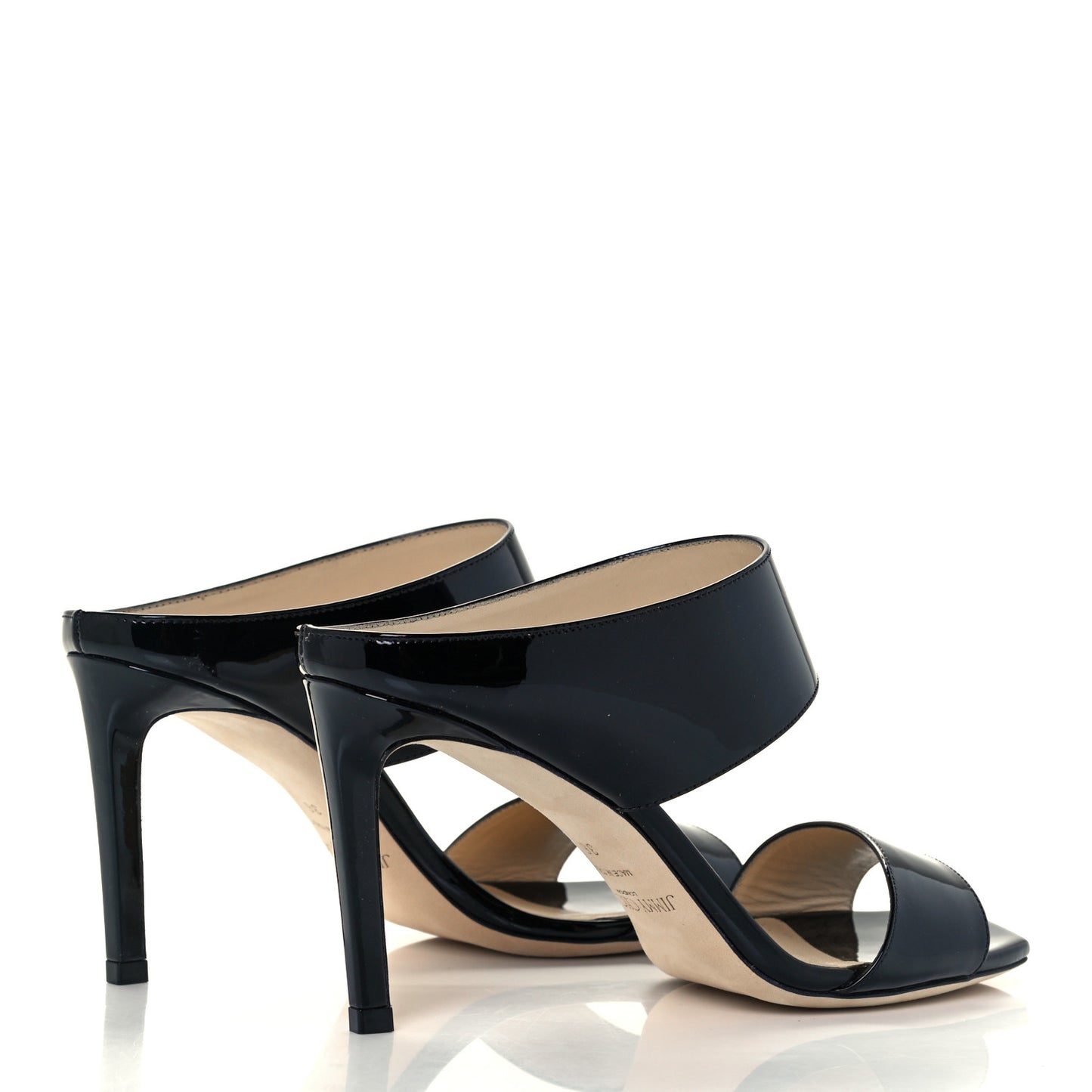 Patent Calfskin Sandals 36 Black