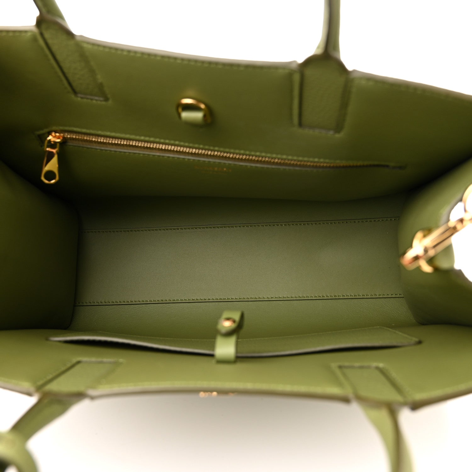 Burberry Grained Calfskin Small Frances Tote Spruce Green 5 of 9