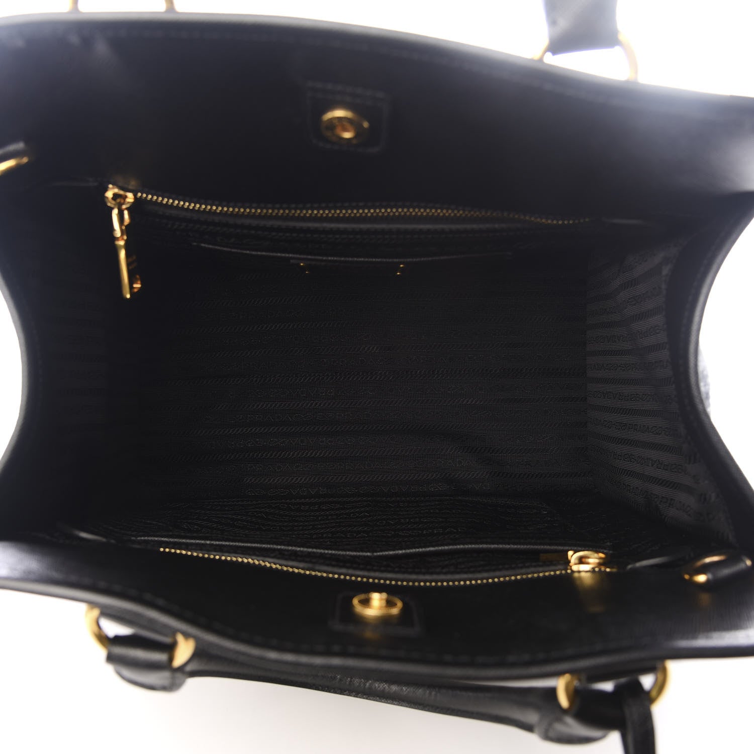 Prada Tela Tweed Saffiano Tote Bag Black 4 of 8
