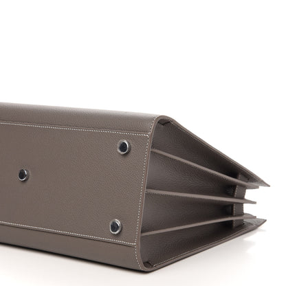 Saint Laurent Grained Calfskin Topstitch Small Sac De Jour Grey 7 of 9