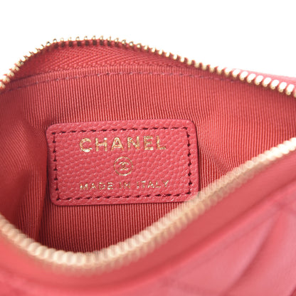 Chanel Caviar Quilted Small Cosmetic Case Dark Pink 6 of 8