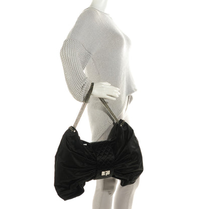 Chanel Satin Large Bow Bag Black 2 of 8