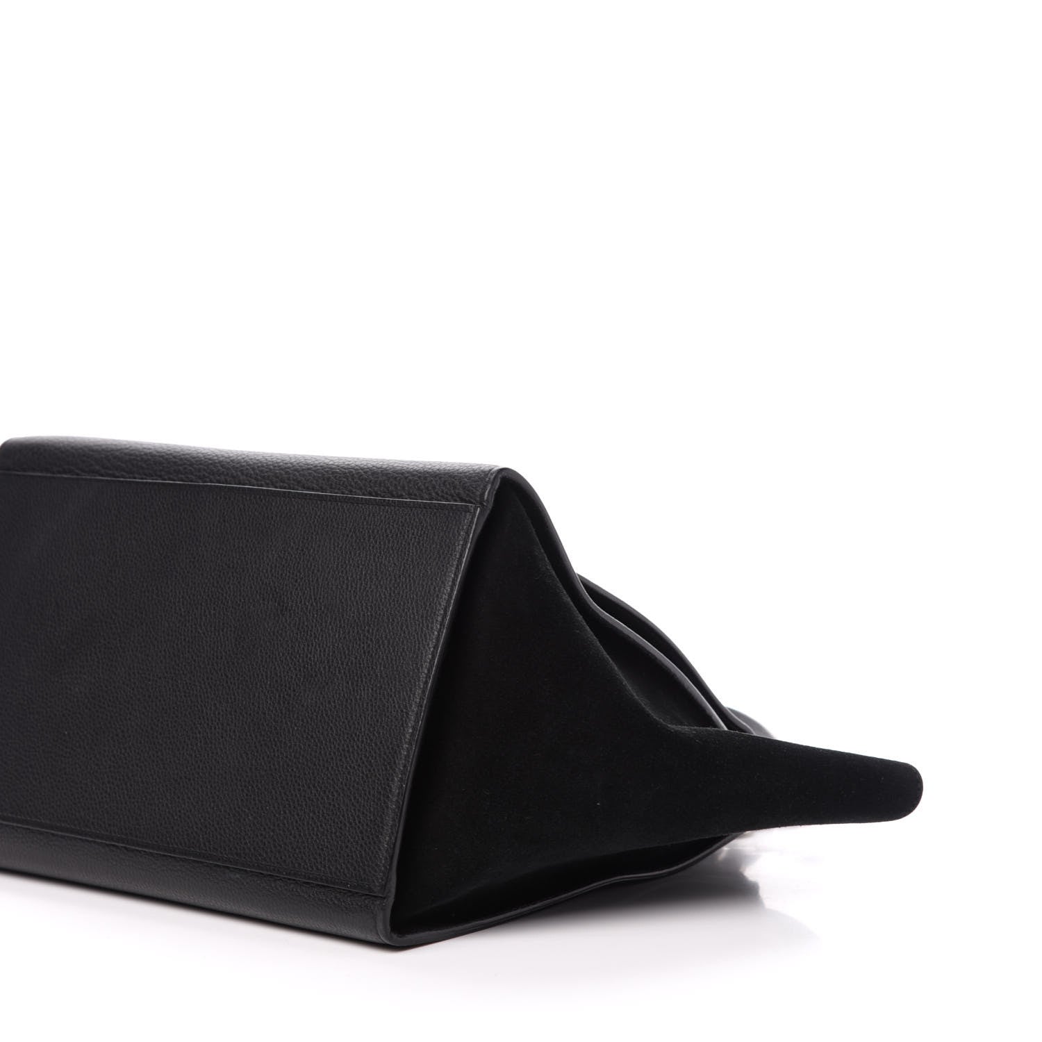 Celine Drummed Calfskin Suede Medium Trapeze Black 8 of 9
