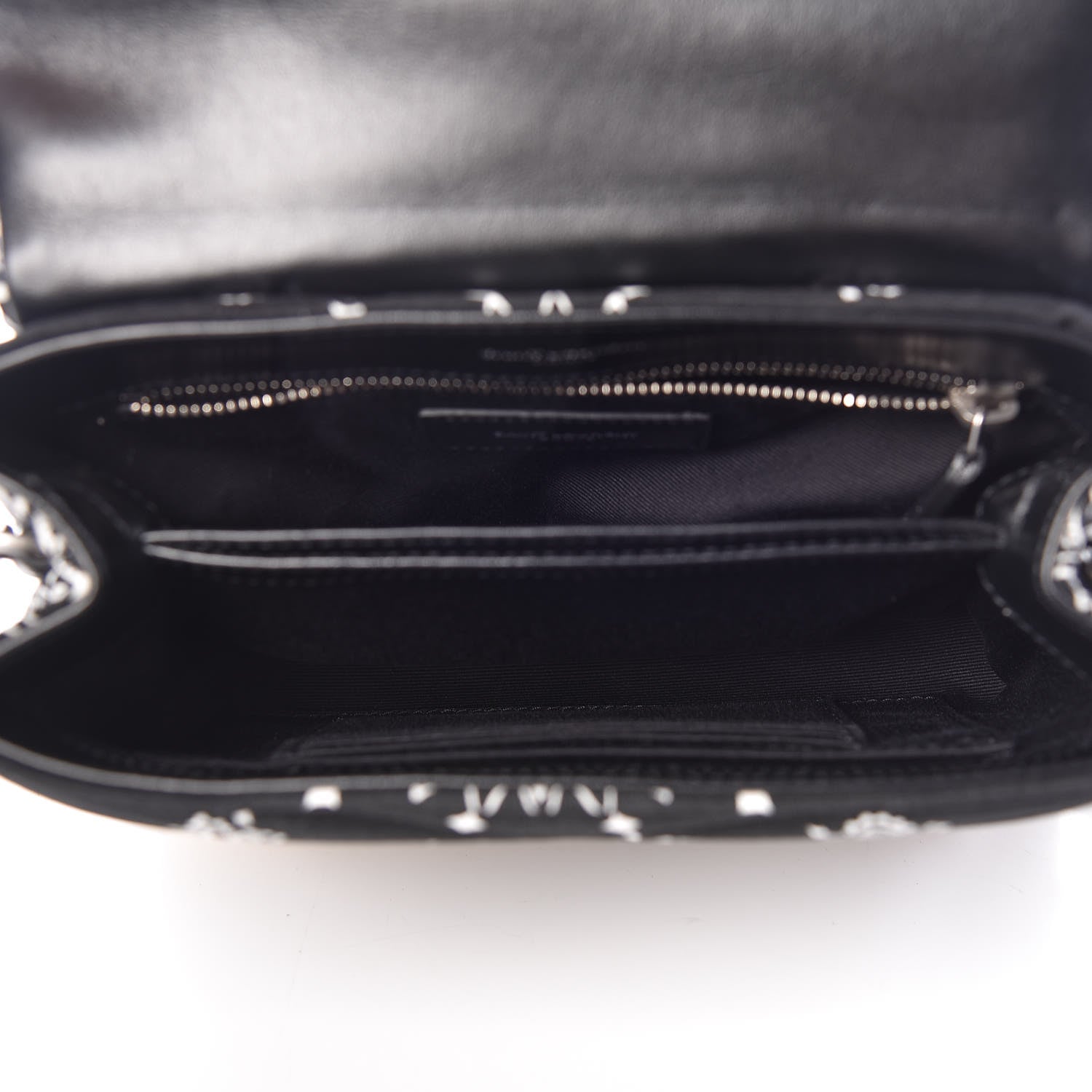 Saint Laurent Cotton Bandana Y Quilted Monogram Toy Loulou Crossbody Bag Black White 6 of 11