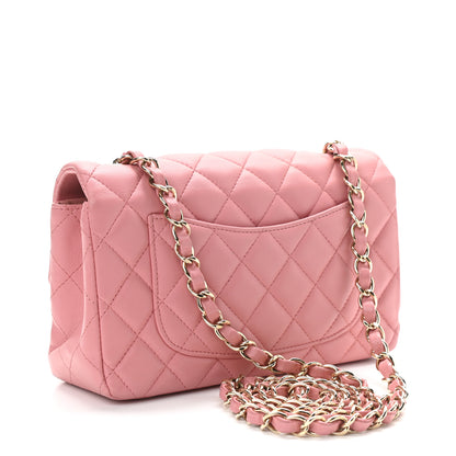 Chanel Lambskin Quilted Mini Rectangular Flap Pink 3 of 12