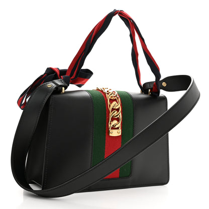 Gucci Calfskin Small Sylvie Shoulder Bag Black 3 of 10