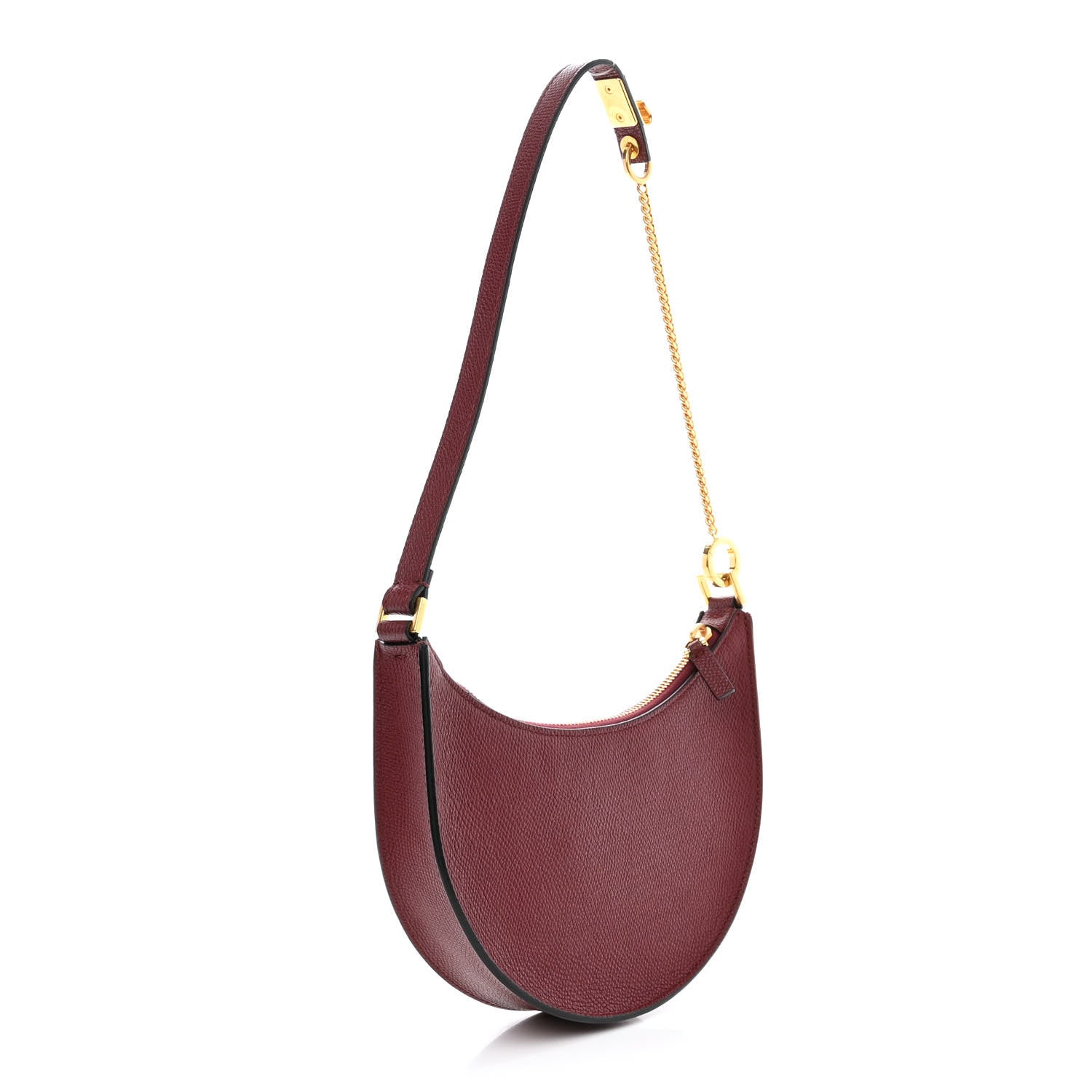 Valentino Garavani Grainy Calfskin Mini Vlogo Hobo Cerise 3 of 10