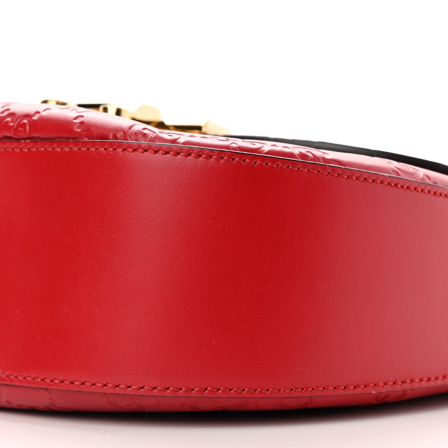 Guccissima Web Medium Padlock Messenger Shoulder Bag Hibiscus Red
