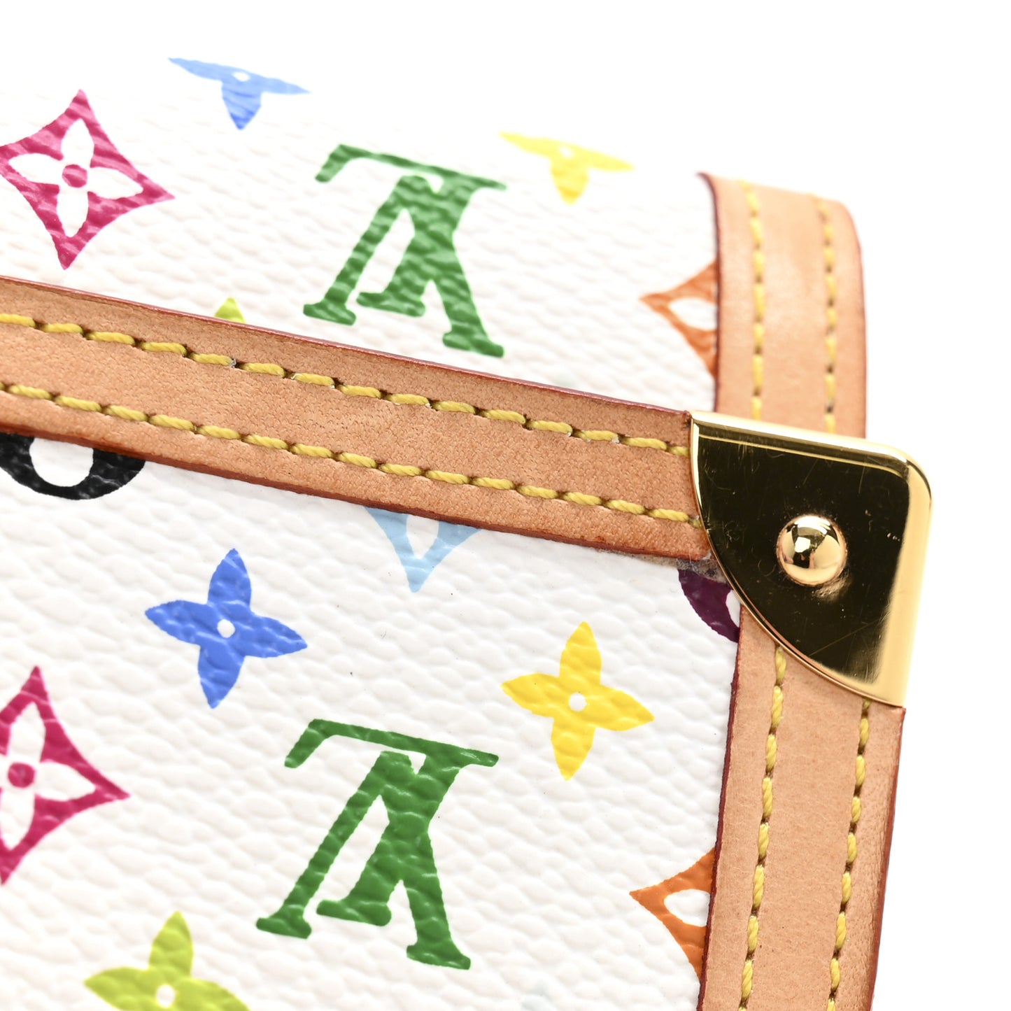 Monogram Multicolor Porte-Monnaie Plat Coin Purse White